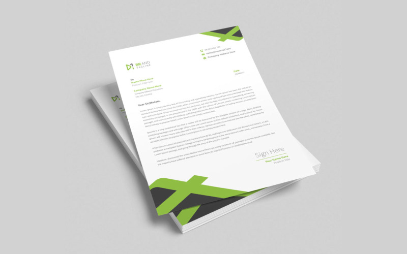 Papel timbrado empresarial moderno e corporativo