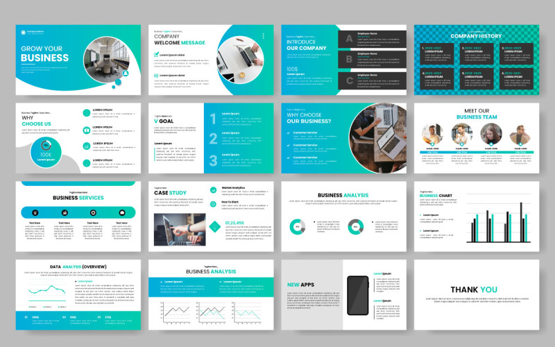 Portefeuille d'activités PowerPoint d'entreprise vectorielle, conception de profil, profil d'entreprise