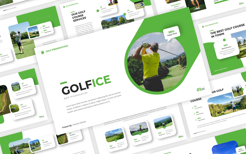Golfice — szablon slajdów Google dotyczący golfa