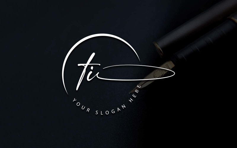 Kaligrafi Stüdyosu Tarzı TI Mektup Logo Tasarımı