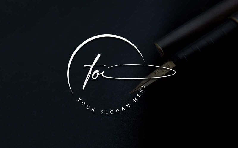 Kalligrafi Studio stil till bokstavslogotypdesign