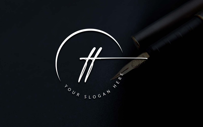 Kalligrafi Studio stil TT bokstavslogotypdesign
