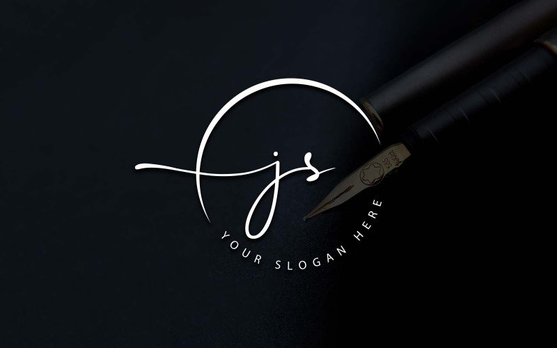 Kalligrafi Studio Style JS Letter Logotypdesign