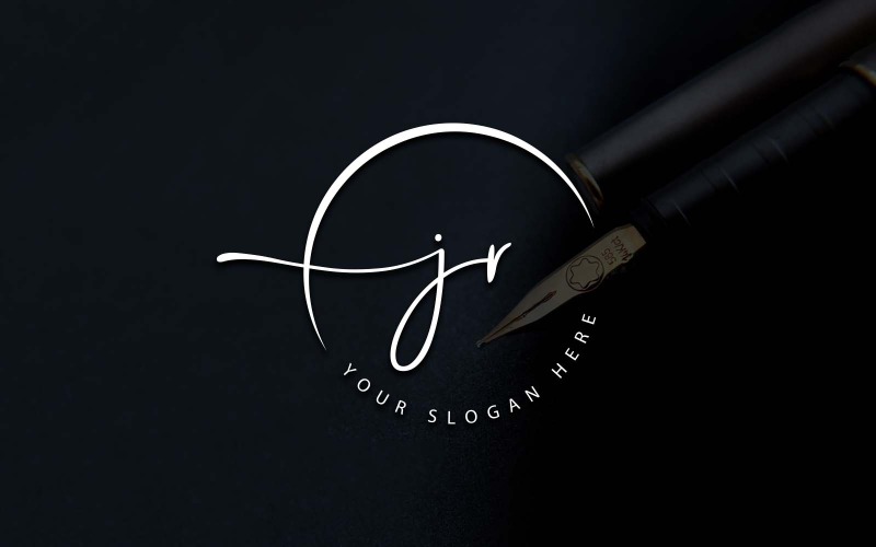 Kalligráfia Stúdió stílusú JR Letter Logo Design