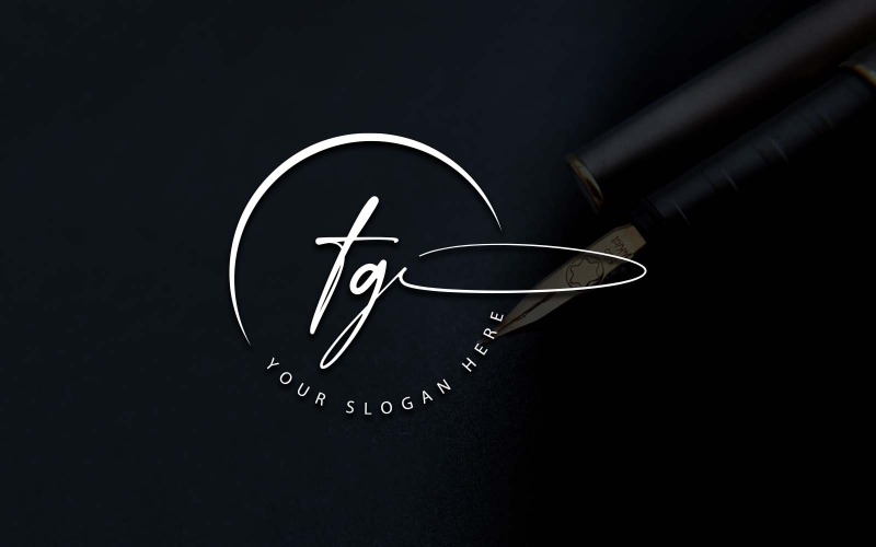 Kalligraphie-Studio-Stil TG-Letter-Logo-Design
