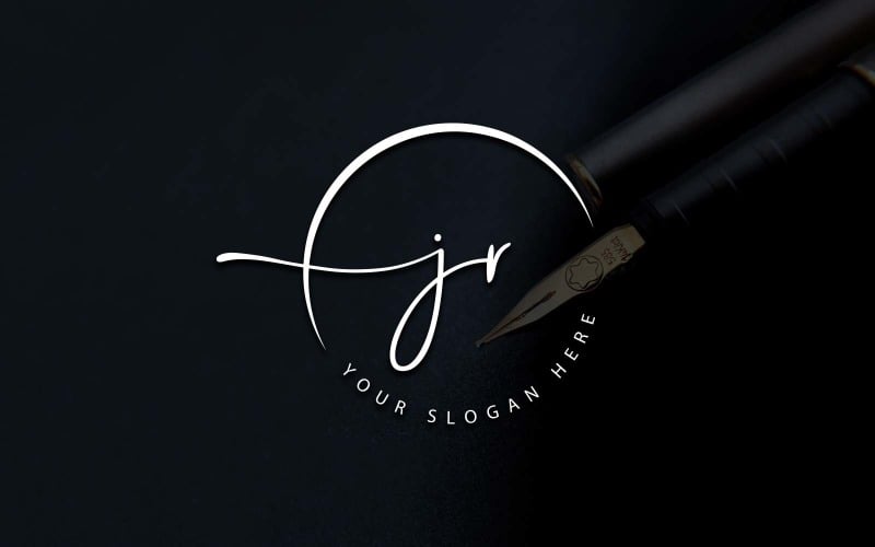 Projekt logo litery JR w stylu Studio kaligrafii