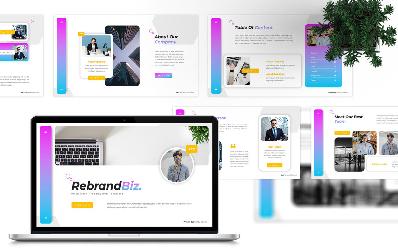 RebrandBiz - Pitch Deck PowerPoint šablony