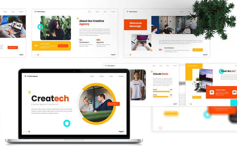 Createch - Creatief bureau PowerPoint-sjabloon