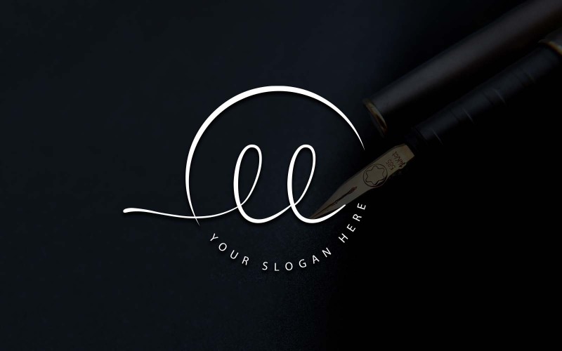Design de logotipo de letra LL estilo estúdio de caligrafia