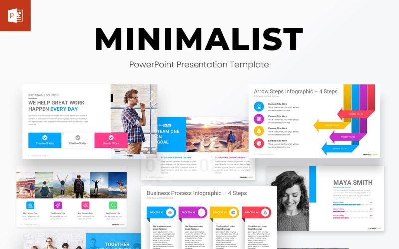 Diseño de plantilla de presentación de PowerPoint minimalista
