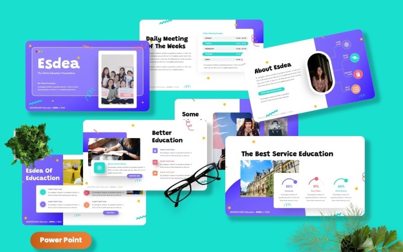 Esdea - освітній креативний шаблон Powerpoint