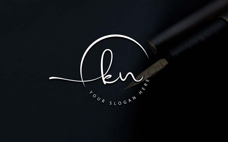 Kaligrafické studio styl KN dopis Logo Design
