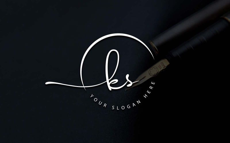Kaligrafické Studio Styl KS Letter Logo Design