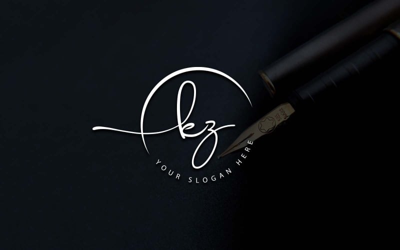 Kaligrafické studio styl KZ dopis Logo Design