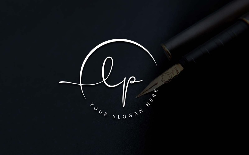Kaligrafické Studio styl LP dopis Logo Design