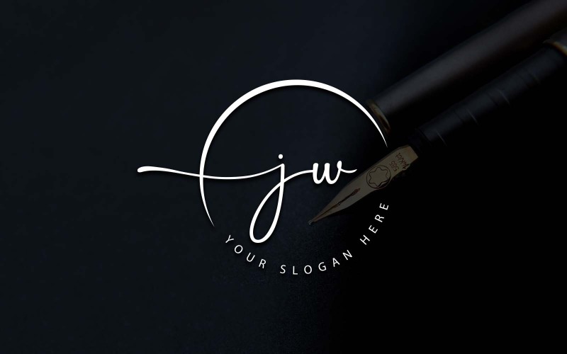Kalligrafi Studio stil JW Letter Logotypdesign