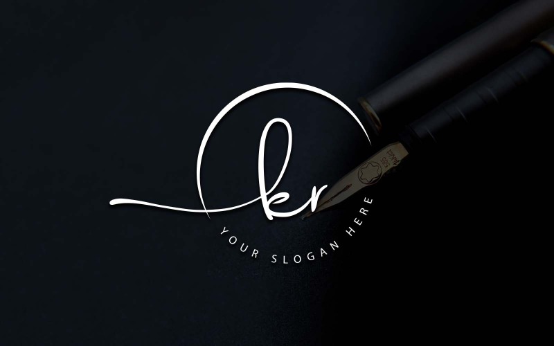 Kalligraphie-Studio-Stil KR-Letter-Logo-Design