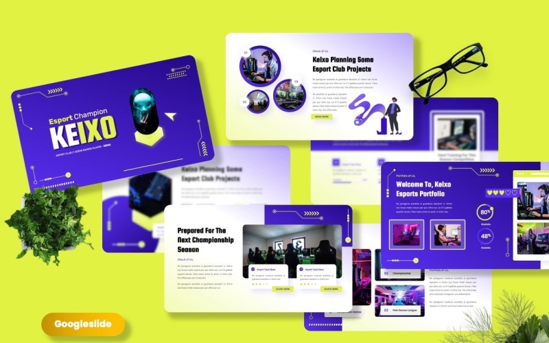 Keixo - Чемпион по киберспорту Googleslide Templates