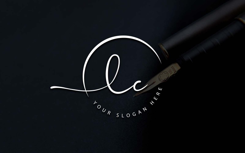 LC-Letter-Logo-Design im Kalligraphie-Studio-Stil