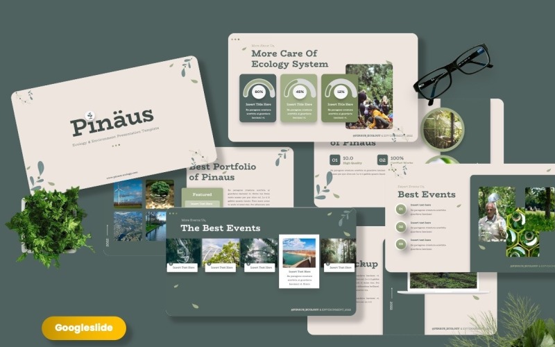Pinaus - Modello di diapositiva Google per ecologia e ambiente