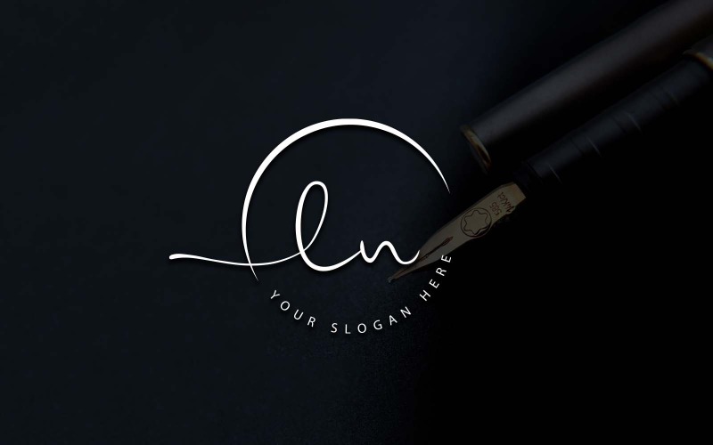 Projekt logo litery LN w stylu Studio kaligrafii