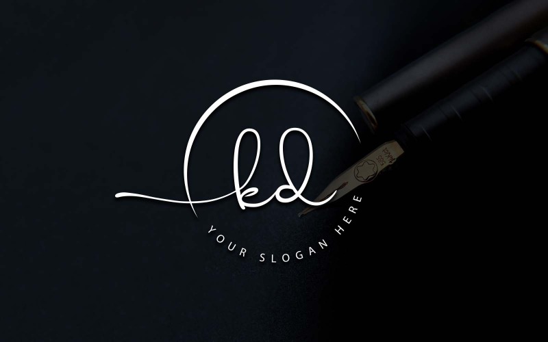 Projektowanie logo litery KD w stylu Studio kaligrafii