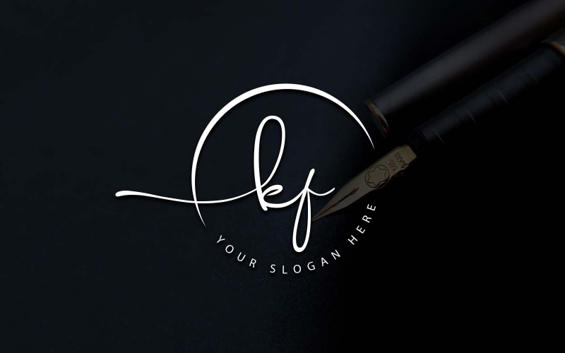 Projektowanie logo litery KF w stylu Studio kaligrafii