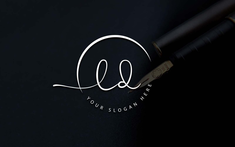 Projektowanie logo w stylu studio kaligrafii LD Letter