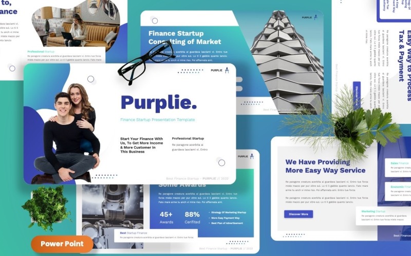 Purplie - Finance Startup Powerpoint Template