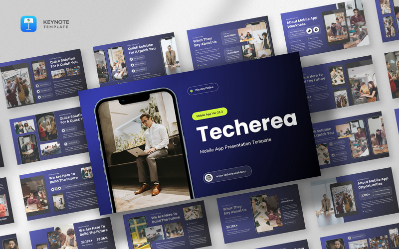 Techerea — Шаблон Keynote для мобильного приложения