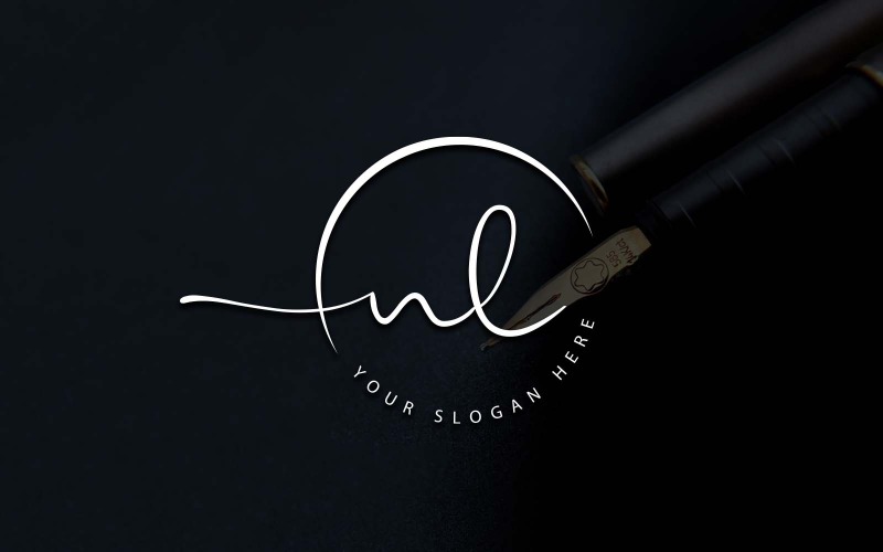 Création de logo de lettre de style studio de calligraphie NL