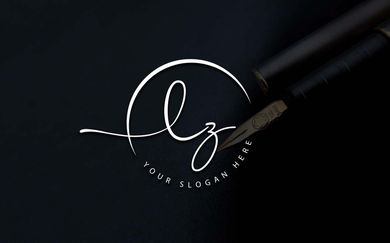Création de logo de lettre LZ de style studio de calligraphie