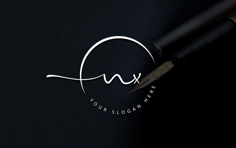 Дизайн логотипа студии каллиграфии NX Letter