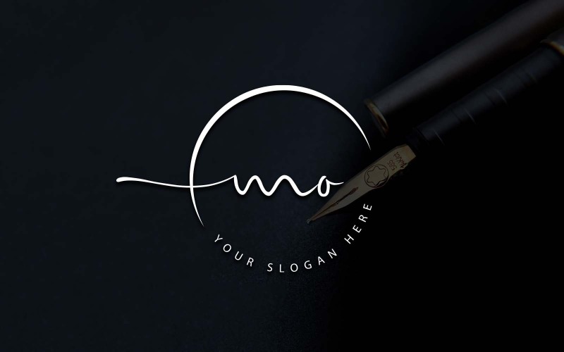 Дизайн логотипа студии каллиграфии в стиле MO Letter