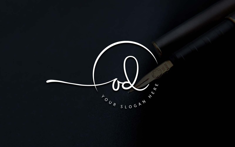 Kaligrafické Studio styl OD dopis Logo Design