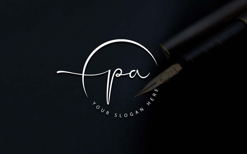 Kaligrafické Studio styl PA dopis Logo Design
