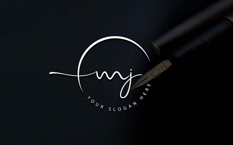 Kalligrafi Studio stil MJ Letter Logotypdesign