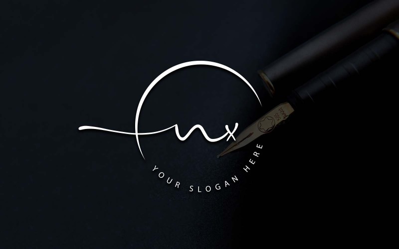 Kalligrafi Studio Style NX Letter Logo Design