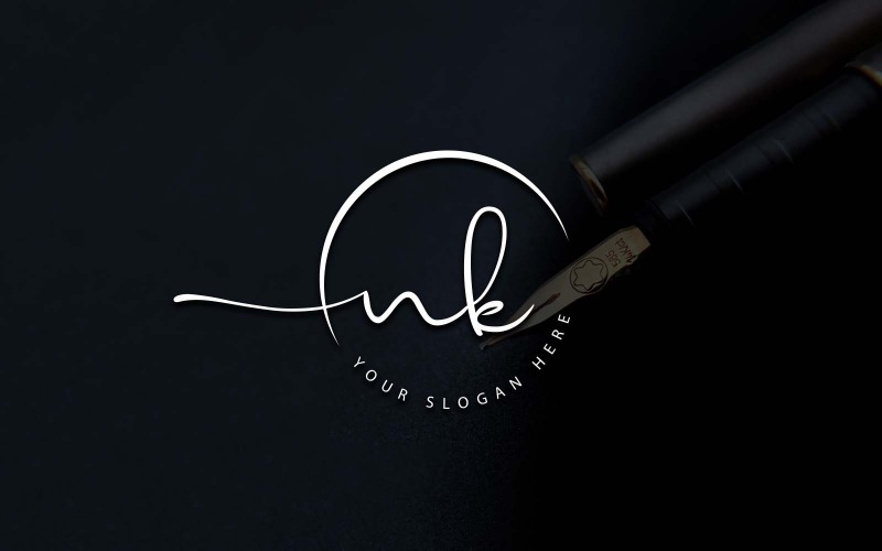 Kalligrafie Studio stijl NK brief Logo ontwerp