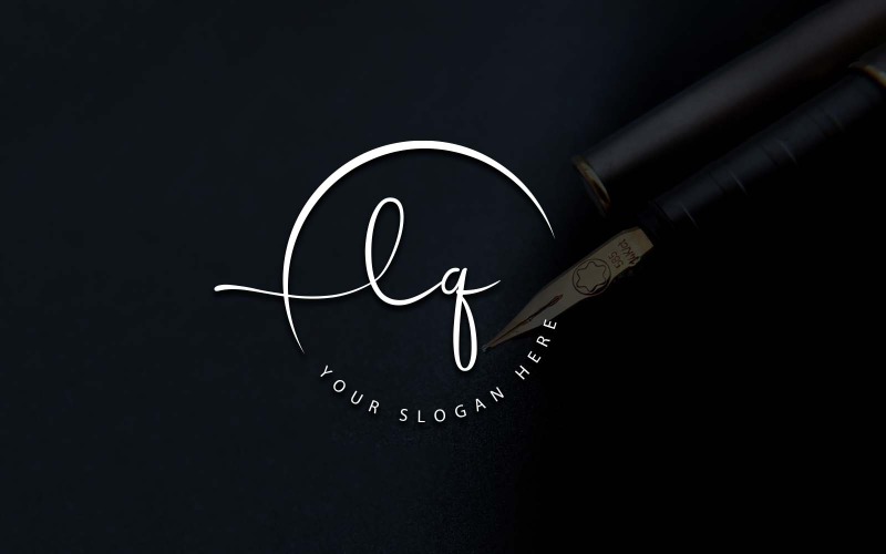 Projekt logo litery LQ w stylu Studio kaligrafii