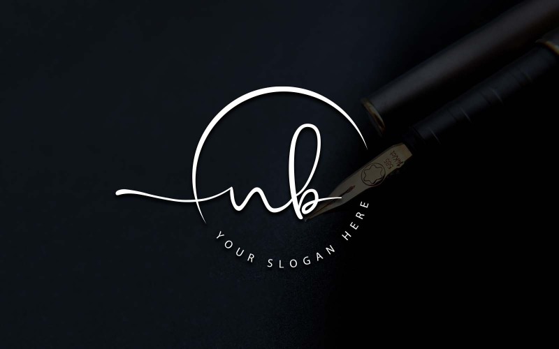 Projektowanie logo w stylu studio kaligrafii NB