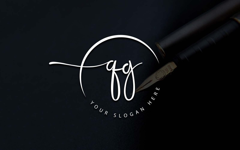 Calligrafia Studio Style QG Lettera Logo Design