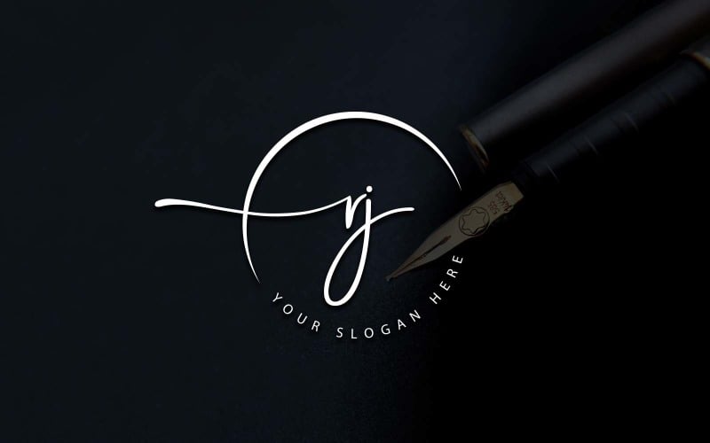 Calligraphy Studio Style RJ Letter Logo Design