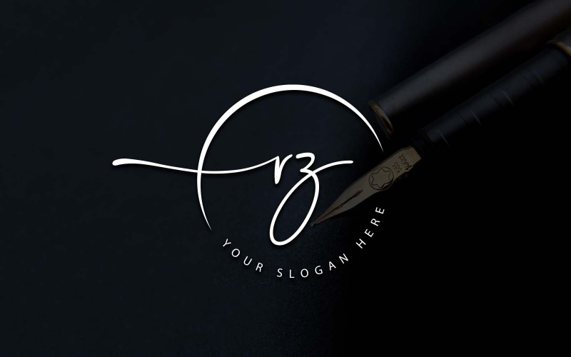 Création de logo de lettre RZ de style studio de calligraphie