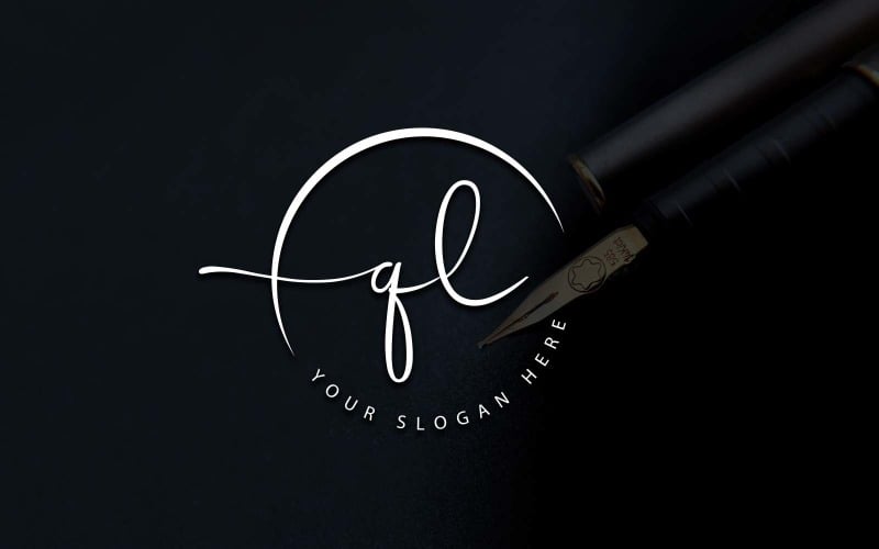 Дизайн логотипа студии каллиграфии в стиле QL Letter