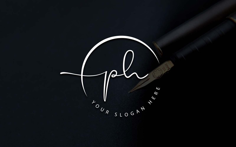 Návrh loga ve stylu kaligrafického studia PH