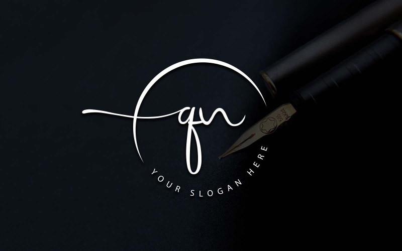 Návrh loga ve stylu kaligrafického studia QN