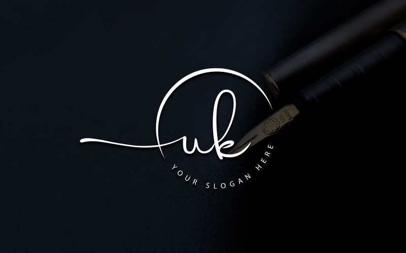Calligraphy Studio Style UK Letter Logo Design