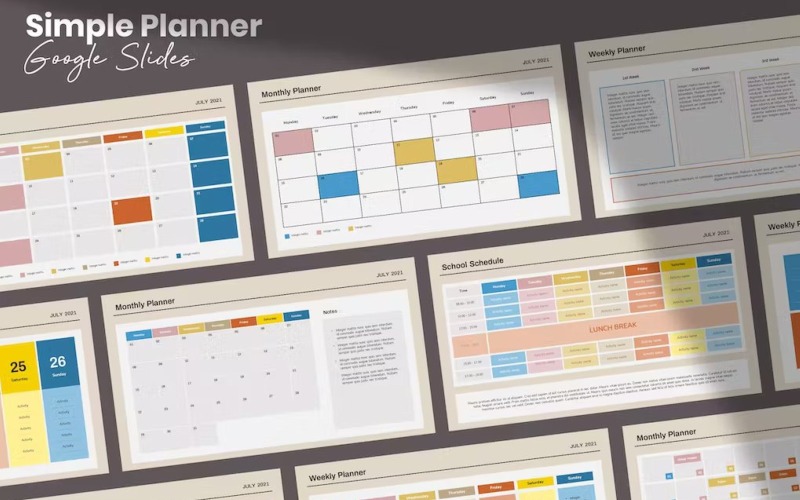 Eenvoudige planner - Google Presentaties-sjablonen