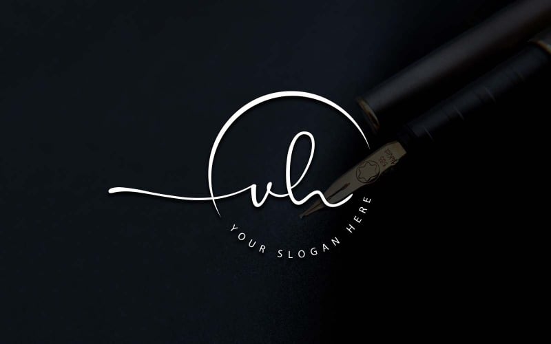 Kaligrafické Studio styl VH dopis Logo Design